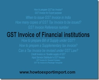 GST Invoice of Financial institutions
