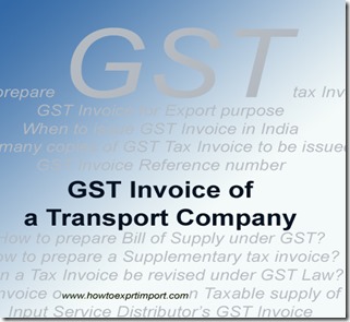 GST Invoice of a Transport Company