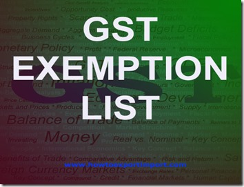GST exempted categories in India