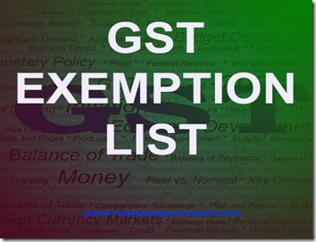 GST exempted categories in India GST exempted categories in India