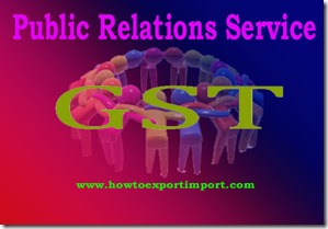 GST tariff for Public relations Services