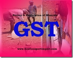 GST tariff rate for Survey and Exploration of Minerals