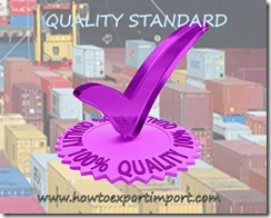 quality standard under import of goods