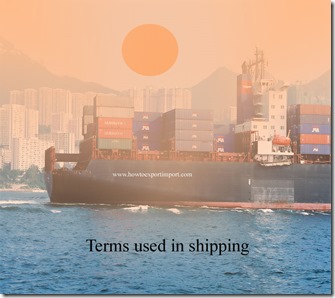 Terms used in shipping such as Advocacy Center,Agency Clause,Agency Fee,Agent (Agt.),After Date etc