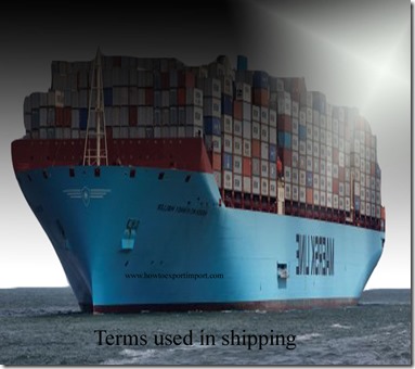 Terms used in shipping such as straight bill of lading,ocean  bill of lading,inland bill