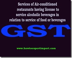 GST on Services of Air-conditioned restaurants