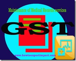GST rate for Maintenance of Medical Records services