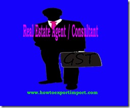 GST tariff rate for Real estate agent services