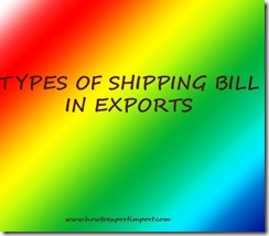 How many types of shipping bills in export copy