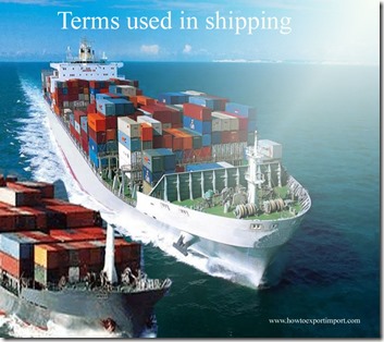Terms used in shipping such as Arab,Arbitration Clause ,Arrest,Arrived Ship,As Agent Only,Appraiser's Stores etc