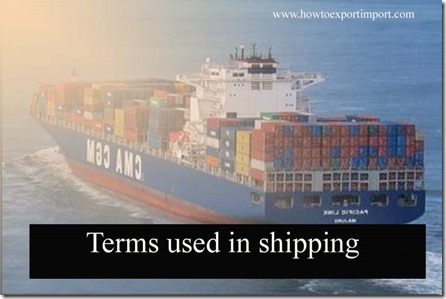 Terms used in shipping such as letter of credit (revocable),letter of credit (negotiable),letter of indemnity etc
